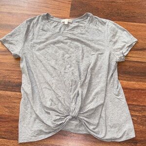 Nine Britton Light Gray Knot Front Tee